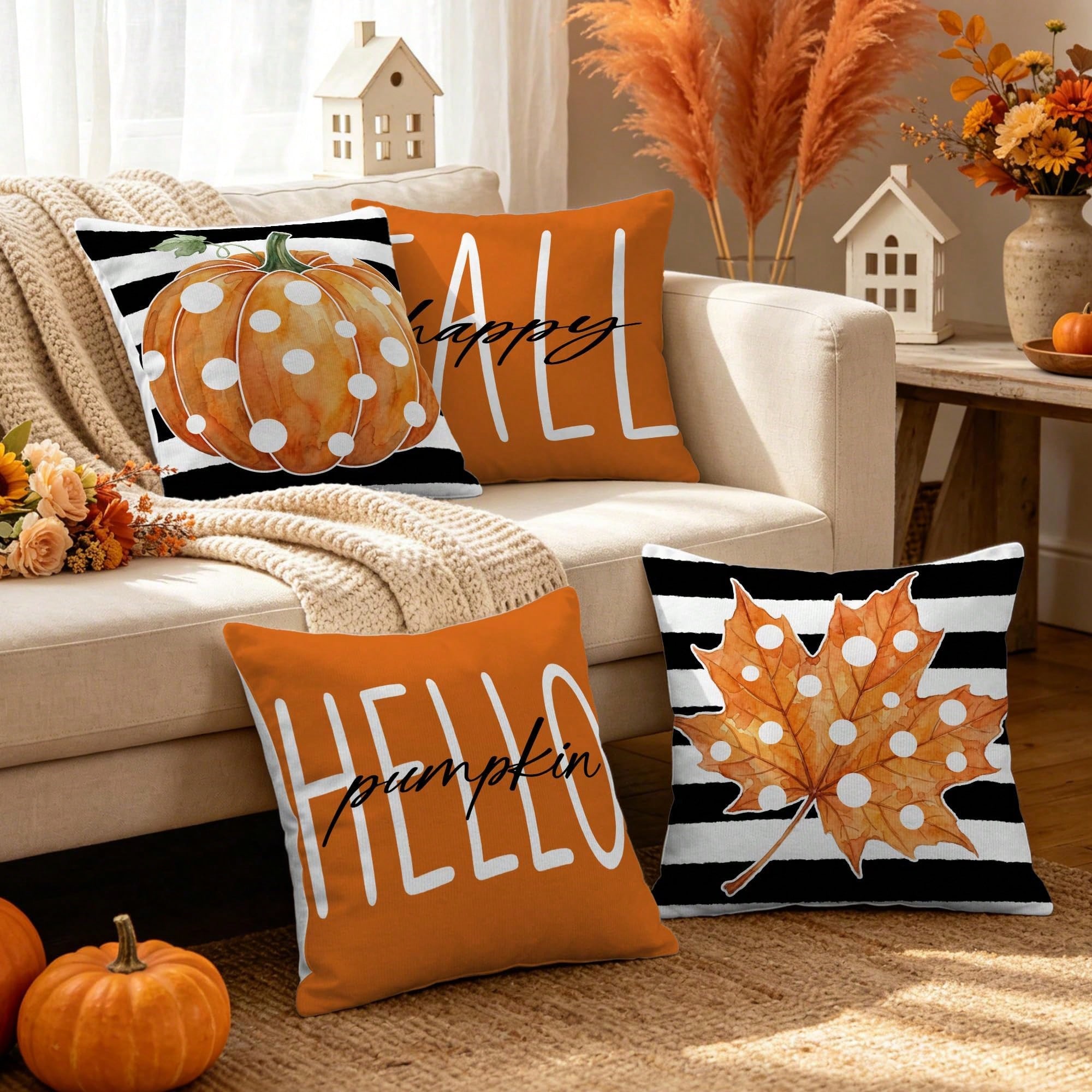 4 Stück Herbst-Kissenbezüge, 4 – Pillow Insert 18X18 Bewertung und Preis
