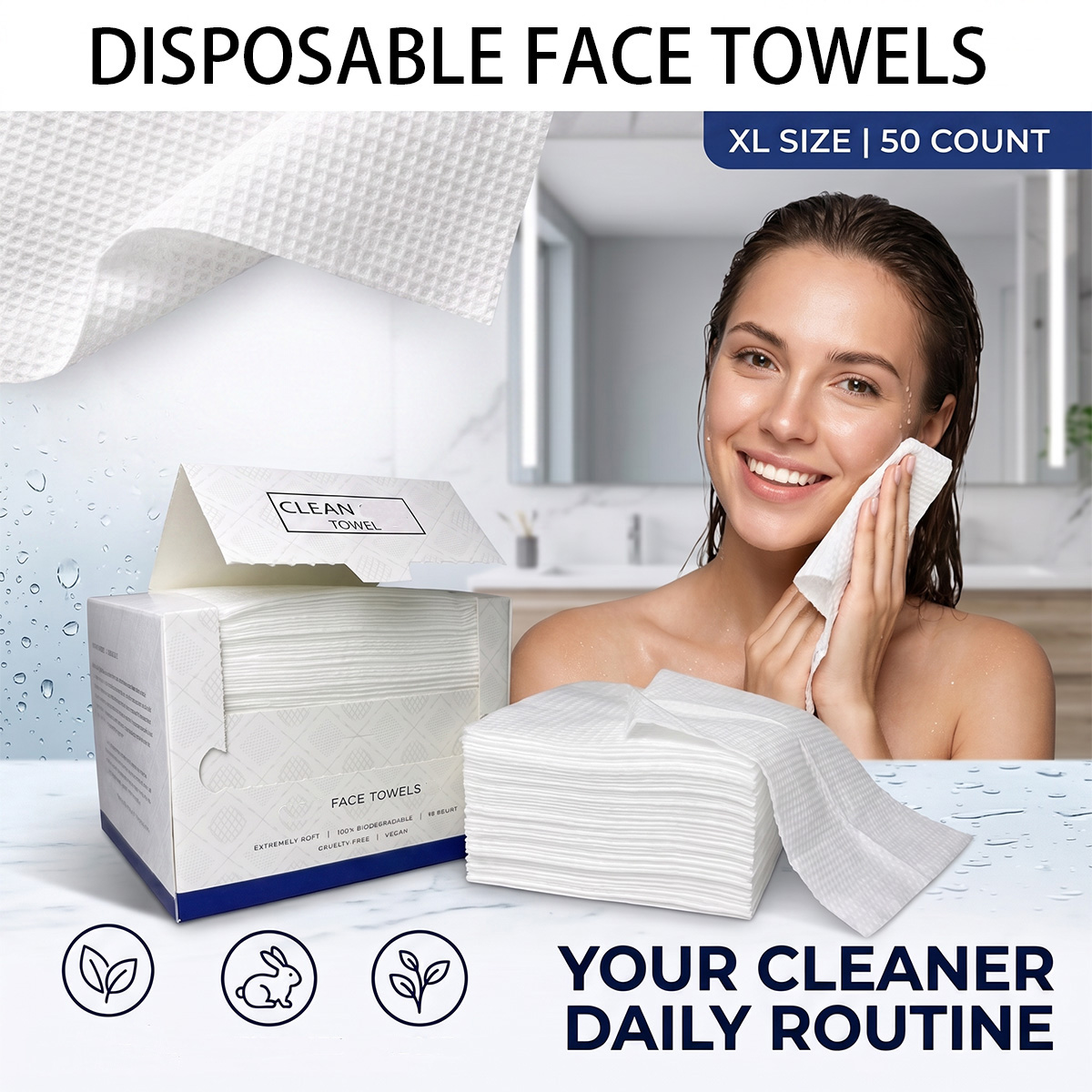50 Stück/Box Einweg-Gesichtstü – Home Textiles Face Towel Bewertung und Preis
