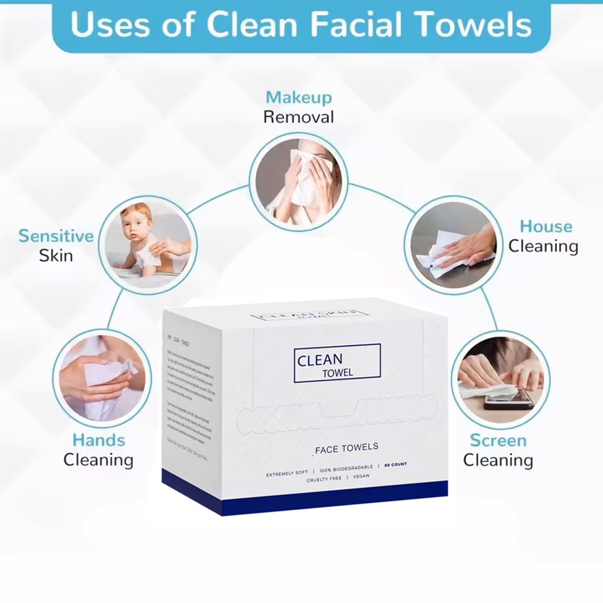 50 Stück/Box Einweg-Gesichtstü – Home Textiles Face Towel Bewertung und Preis