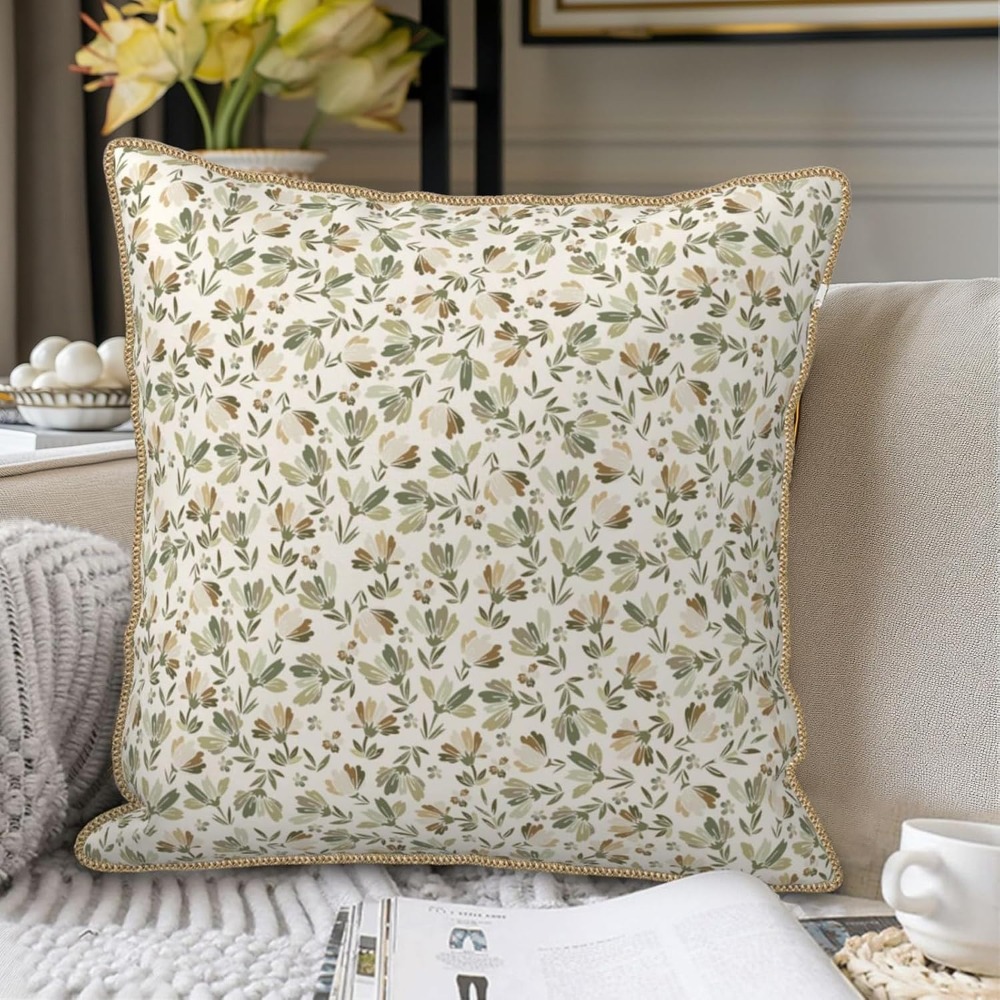 Salbeigrün-Beige-Blumenmuster- – Pillow Insert 18X18 Bewertung und Preis