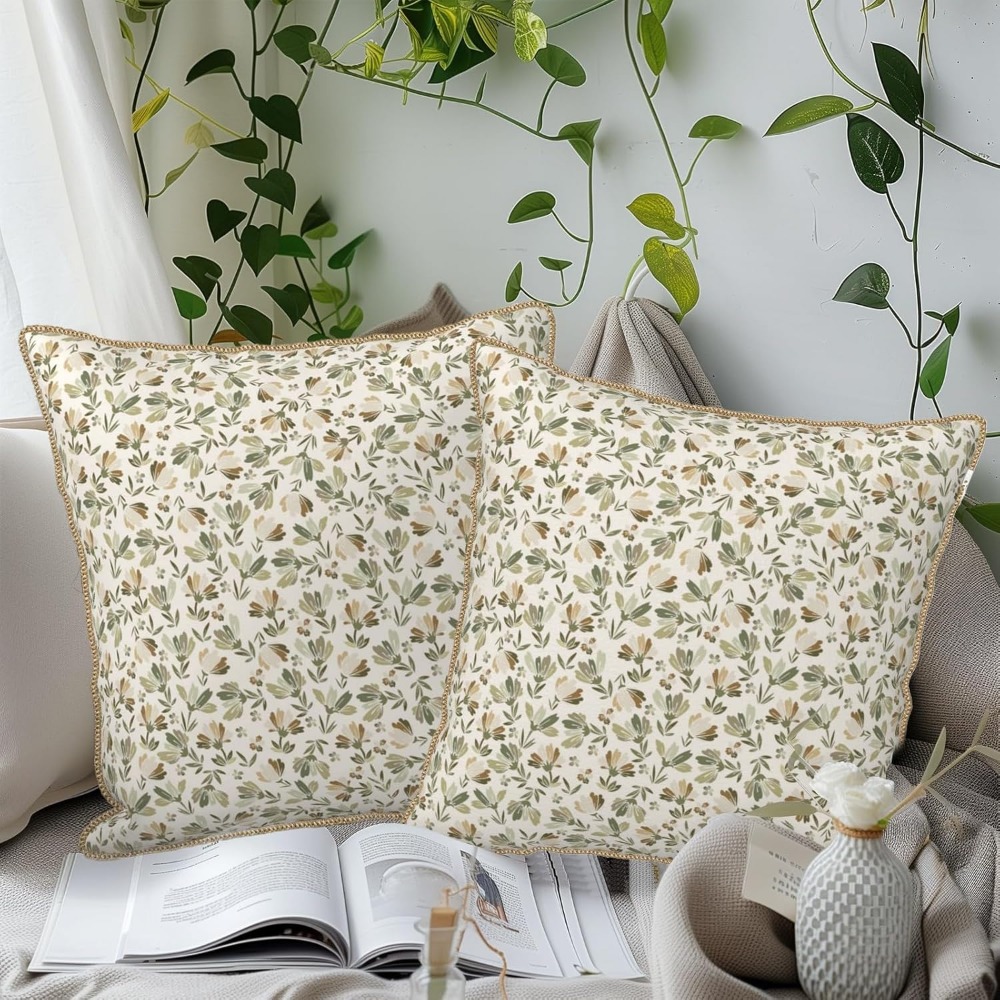 Salbeigrün-Beige-Blumenmuster- – Pillow Insert 18X18 Bewertung und Preis